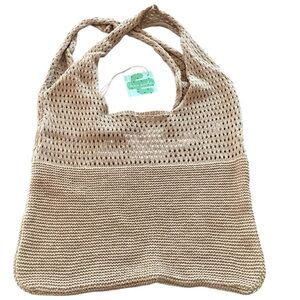 Fernanda NWT Boho Crocheted Knit Tan Shoulder Bag